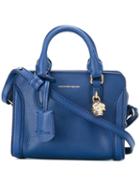 Alexander Mcqueen Mini Padlock Crossbody Bag, Women's, Blue, Calf Leather