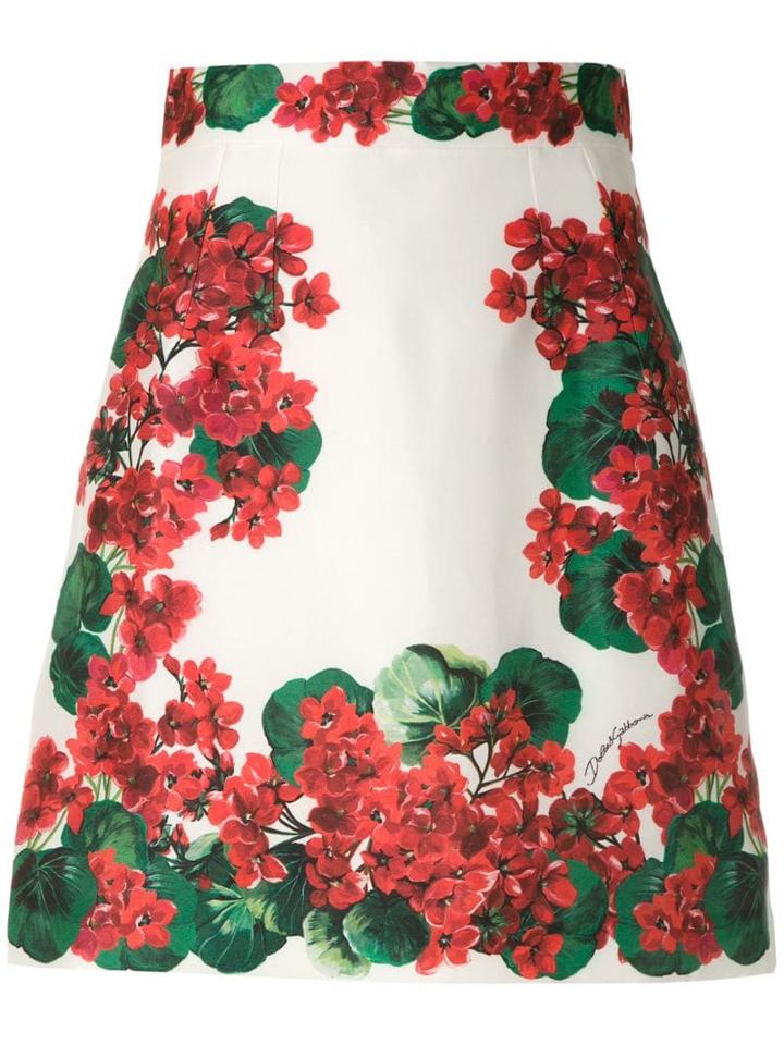 Dolce & Gabbana Hydrangea Print A-line Skirt - Multicolour