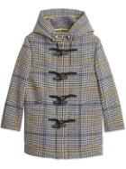 Burberry Kids Teen Houndstooth Check Duffle Coat - Black