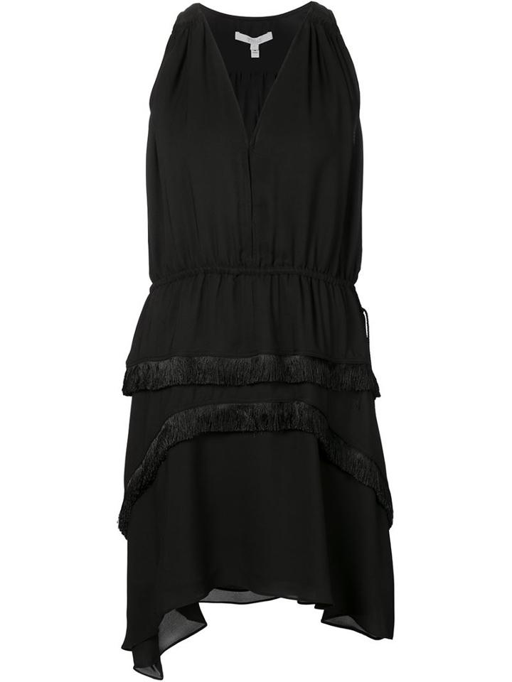 Derek Lam 10 Crosby Fringe Trim V-neck Dress