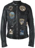 Dolce & Gabbana Musical Patch Leather Jacket - Black