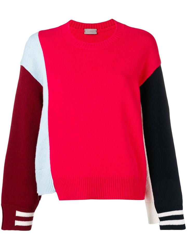 Mrz Asymmetric Knitted Sweater - Red