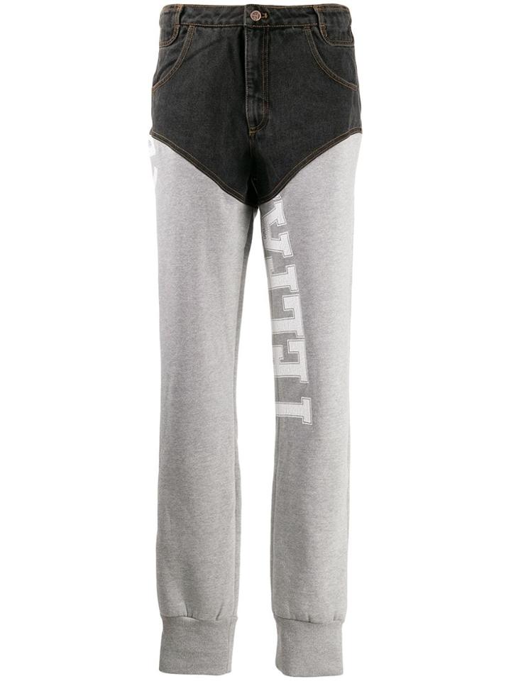 Telfar Dual Fabric Tapered-leg Jeans - Grey