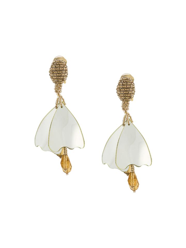 Oscar De La Renta Embellished Drop Earrings - Yellow & Orange