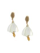Oscar De La Renta Embellished Drop Earrings - Yellow & Orange