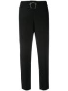 Versace Jeans Belted Straight Leg Trousers - Black