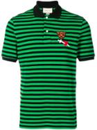 Gucci Patch Striped Polo Shirt - Green