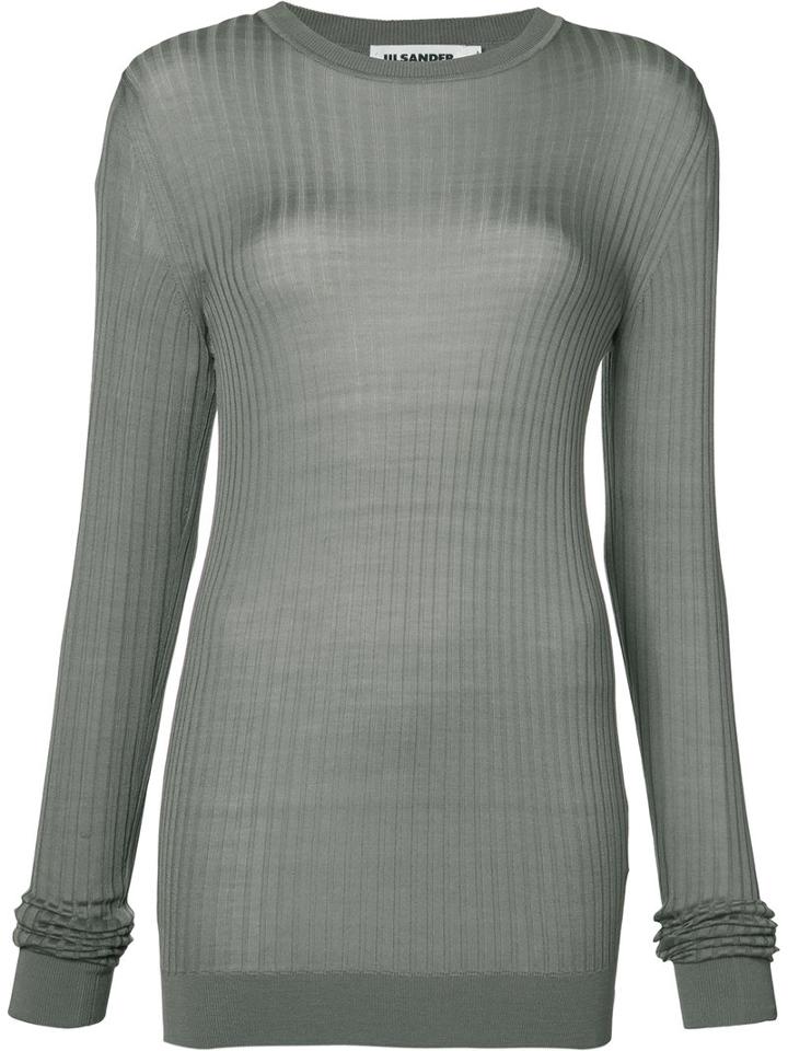 Jil Sander Ribbed Jumper, Women's, Size: 36, Grey, Silk