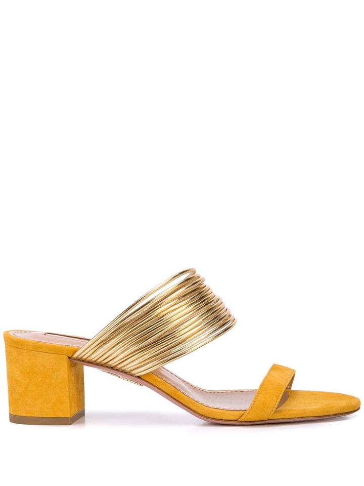 Aquazzura Bangled Strap Mules - Yellow