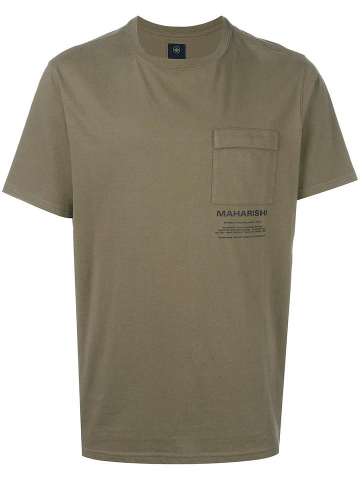 Maharishi Chest Pocket T-shirt, Men's, Size: Small, Green, Organic Cotton