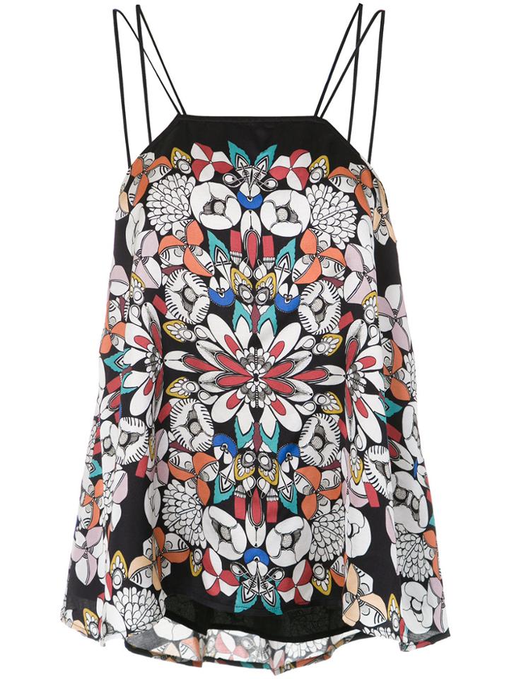Tufi Duek Floral Print Tank - Black