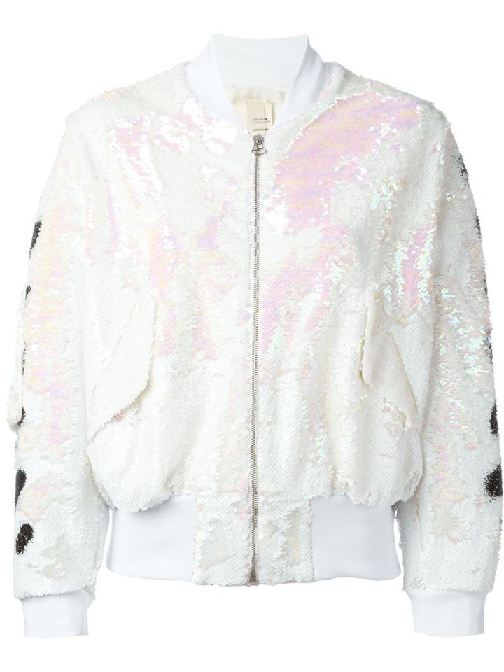 Off-white Sequin Bomber Jacket