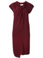 Maison Margiela Gathered Detail Dress, Women's, Size: 42, Red, Polyester