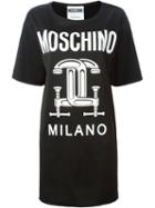 Moschino Interlocking C-clamp T-shirt Dress, Women's, Size: 42, Black, Rayon/other Fibres