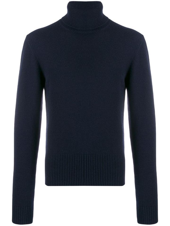 Dolce & Gabbana Knit Roll Neck Sweater - Blue