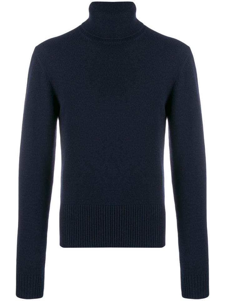 Dolce & Gabbana Knit Roll Neck Sweater - Blue