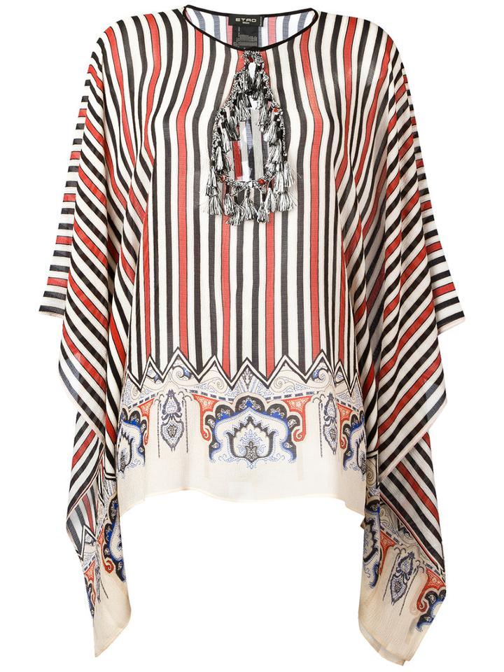 Etro - Paisley Batwing Top - Women - Silk/viscose/glass - One Size, Women's, Orange, Silk/viscose/glass