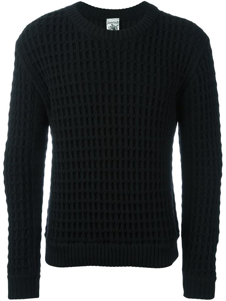 S.n.s. Herning Human Crew Neck, Men's, Size: Large, Black, Merino/virgin Wool
