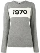 Bella Freud 1970 Intarsia Sweater, Women's, Size: Large, Grey, Cashmere