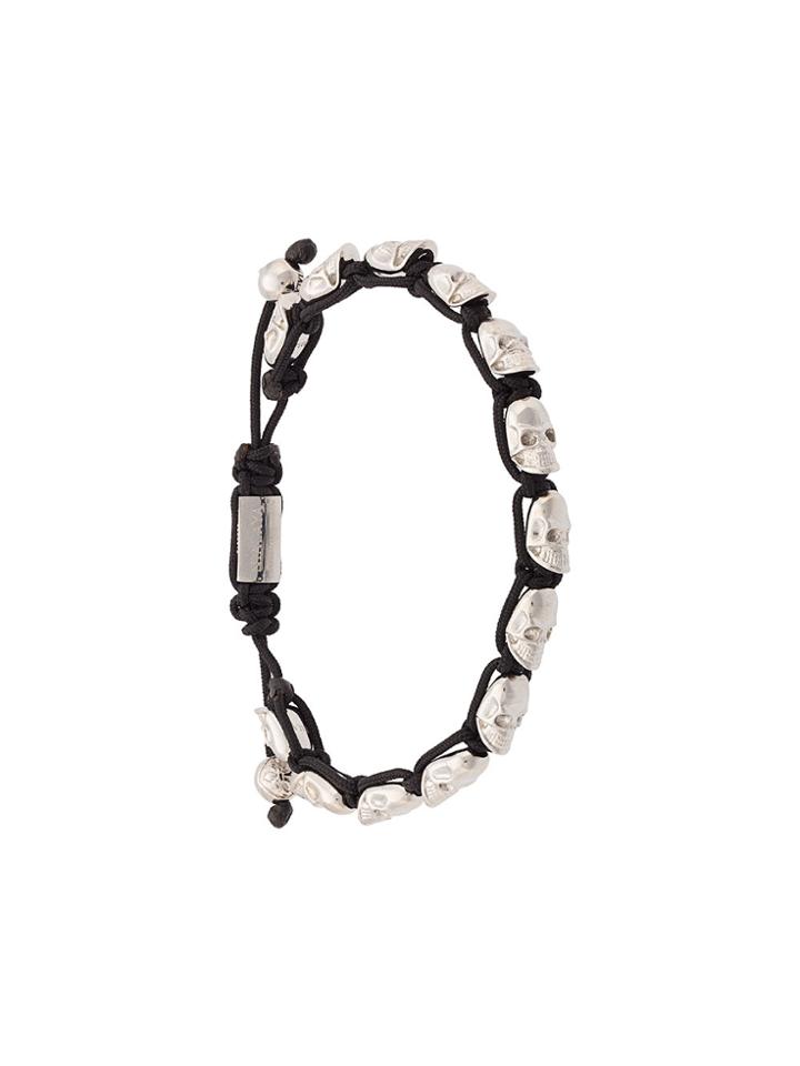 Nialaya Jewelry Skull Bead Bracelet - Grey