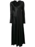 Maison Margiela Silk V-neck Gown - Black