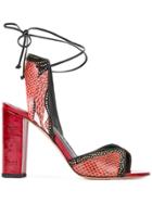 Jean-michel Cazabat Snakeskin Effect Sandals - Red