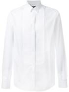 Dolce & Gabbana Pleated Bib Shirt, Men's, Size: 41, White, Cotton