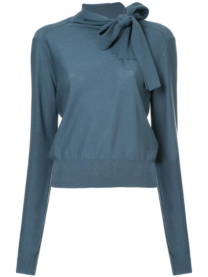 Lemaire Neck Tie Sweater - Blue