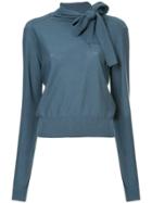 Lemaire Neck Tie Sweater - Blue