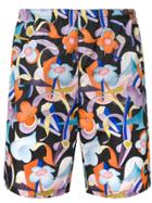 Prada Floral Print Swim Shorts - Black
