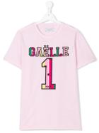 Gaelle Paris Kids Logo Embroidered T-shirt - Pink & Purple