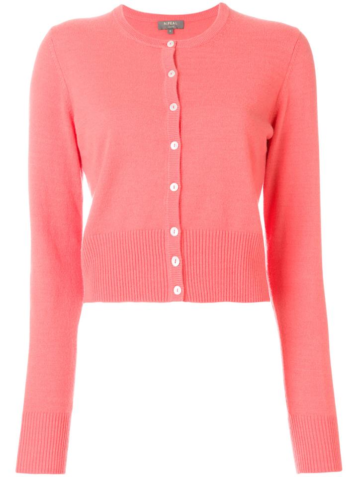N.peal Cashmere Cropped Cardigan - Pink & Purple