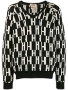Hermès Pre-owned 1980's H Logo Jumper - Black