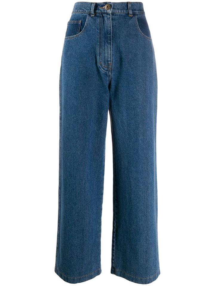 Nanushka Vintage Cropped Jeans - Blue