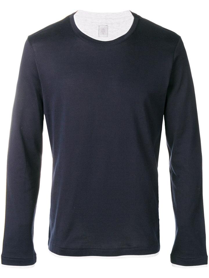 Eleventy Layered Long Sleeve T-shirt - Blue
