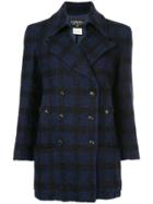 Chanel Vintage Checked Double Breasted Jacket - Black