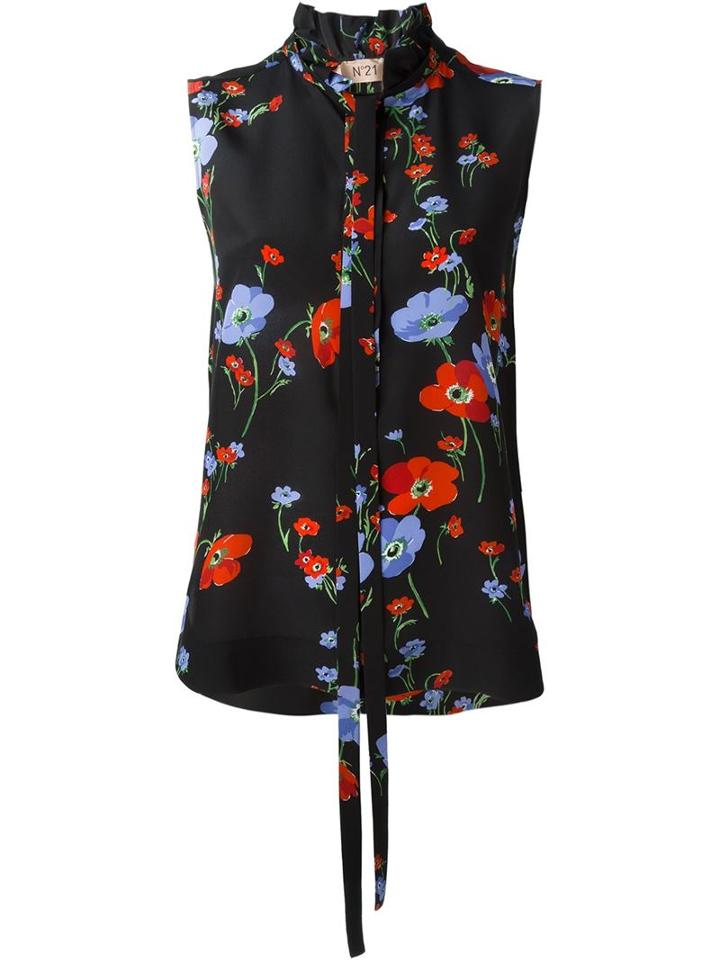 No21 Floral Print Sleeveless Blouse