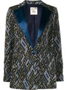 Semicouture Metallic Patterned Blazer - Black