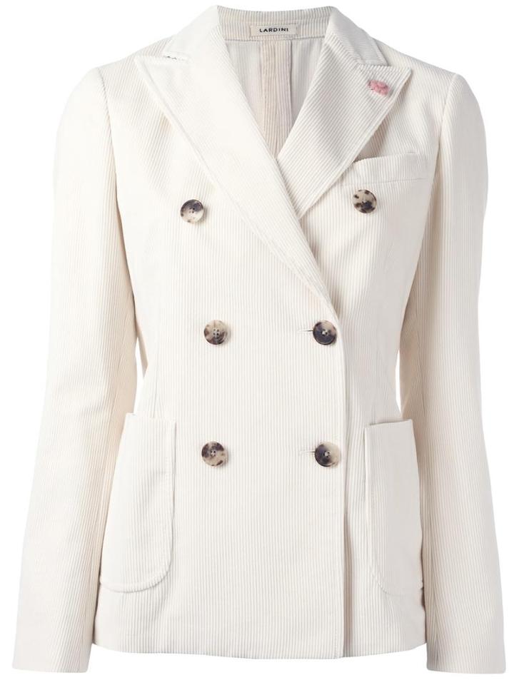 Lardini Double-breasted Blazer, Women's, Size: 44, White, Cotton/cashmere/acetate/polybutylene Terephthalate (pbt)