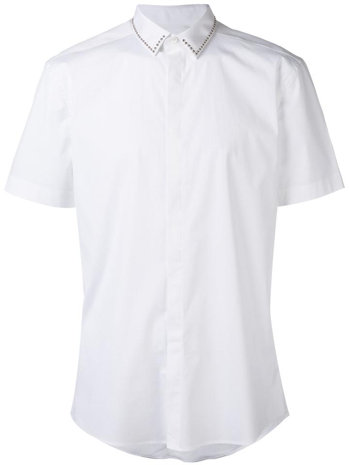 Les Hommes - Short Sleeve Fitted Shirt - Men - Cotton/spandex/elastane - 54, White, Cotton/spandex/elastane
