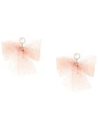 Red Valentino Red(v) Point D'esprit Bow Earrings - Neutrals