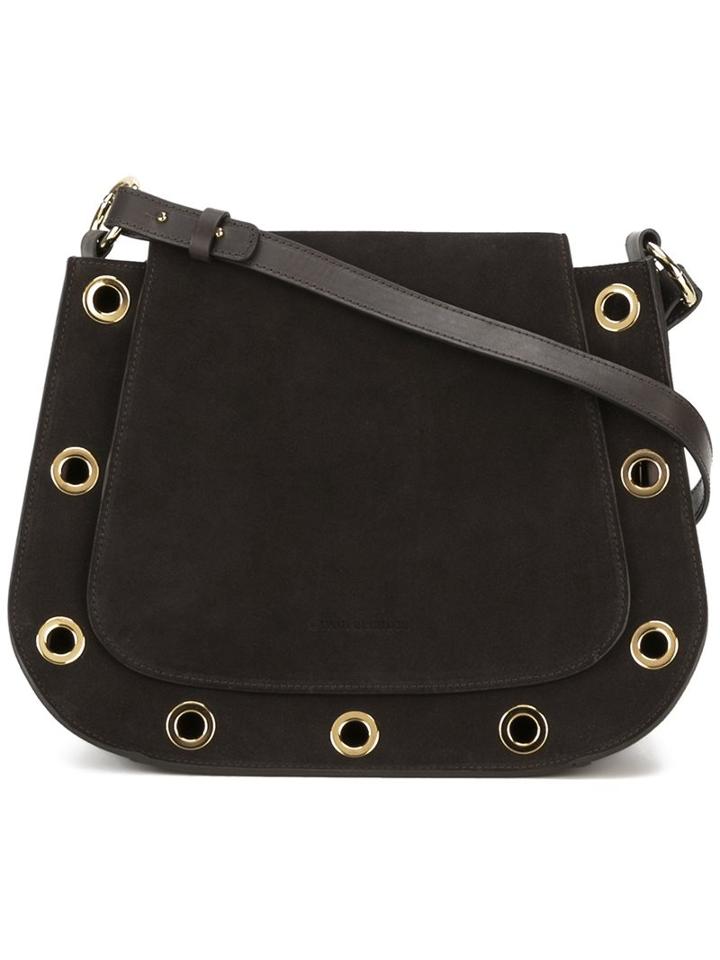 L'autre Chose Eyelets Detailing Shoulder Bag, Women's, Brown