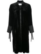 Osman Velvet Shirt Dress - Black