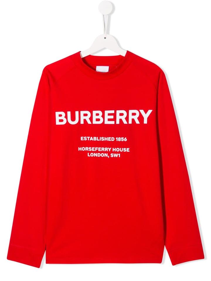 Burberry Kids Contrast Logo T-shirt - Red