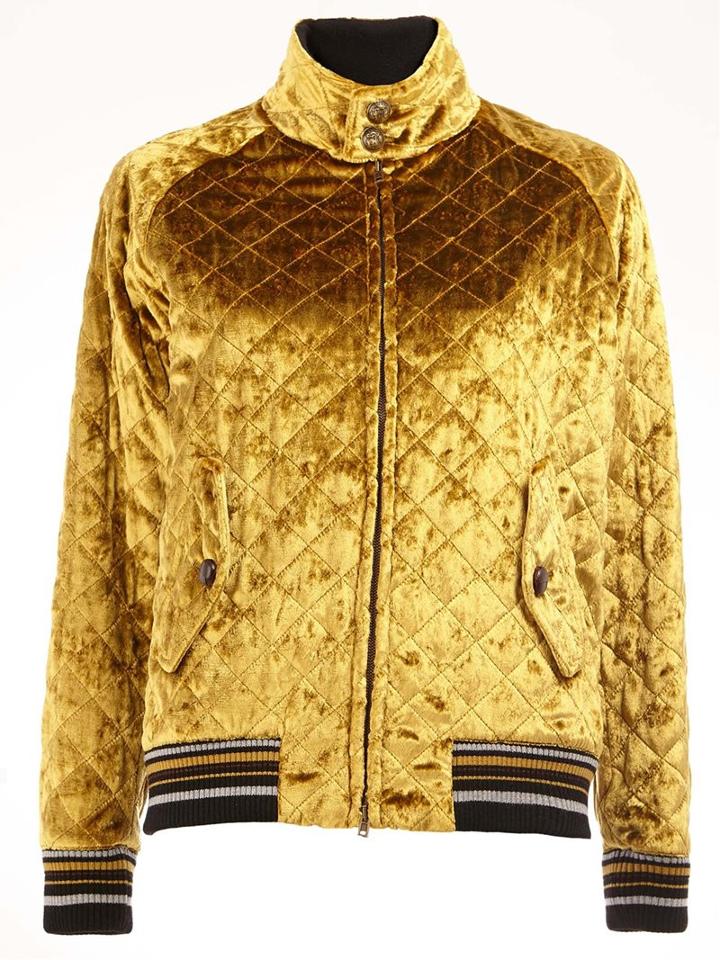 Maison Margiela Quilted Bomber Jacket, Women's, Size: 44, Yellow/orange, Silk/polyester/cupro/virgin Wool