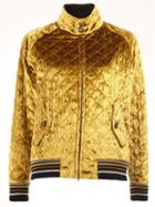 Maison Margiela Quilted Bomber Jacket, Women's, Size: 44, Yellow/orange, Silk/polyester/cupro/virgin Wool