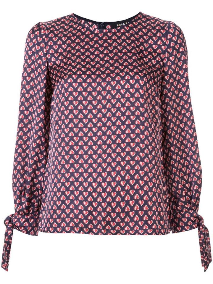 Paule Ka Heart Print Blouse - Blue