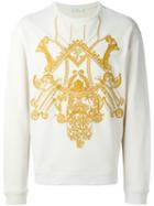 Versace Collection Embroidered Sweatshirt, Men's, Size: Small, Nude/neutrals, Polyamide/cotton