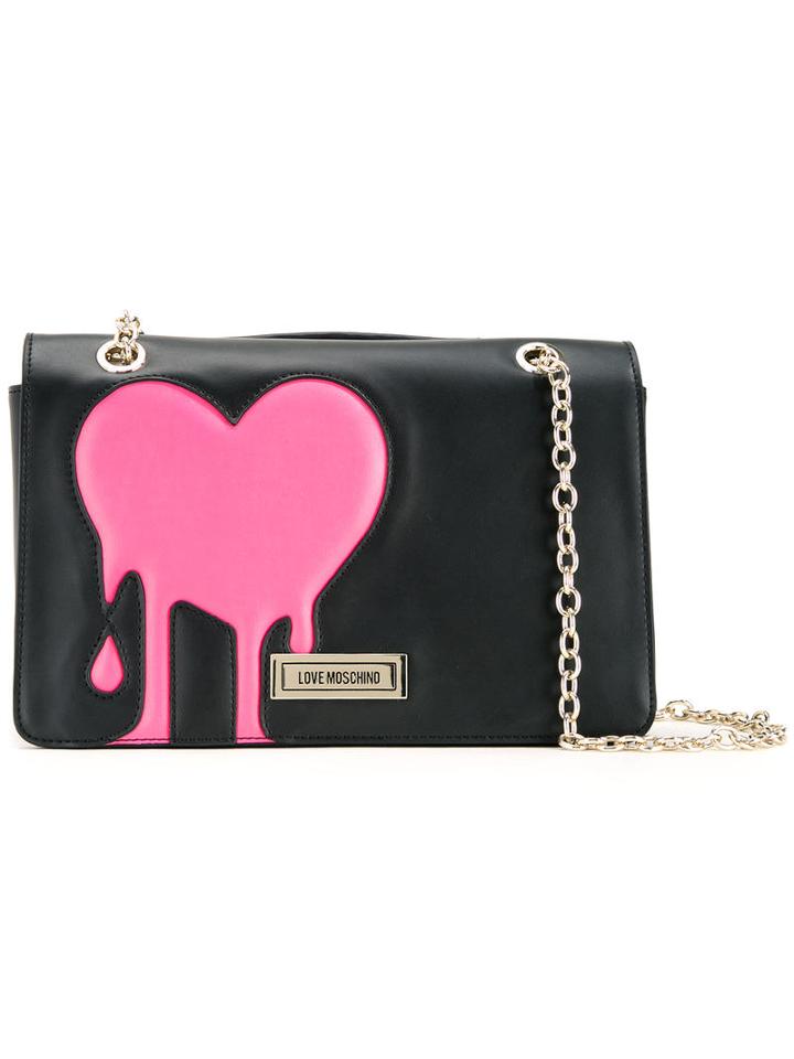 Love Moschino Melted Heart Crossbody Bag, Women's, Black, Polyurethane