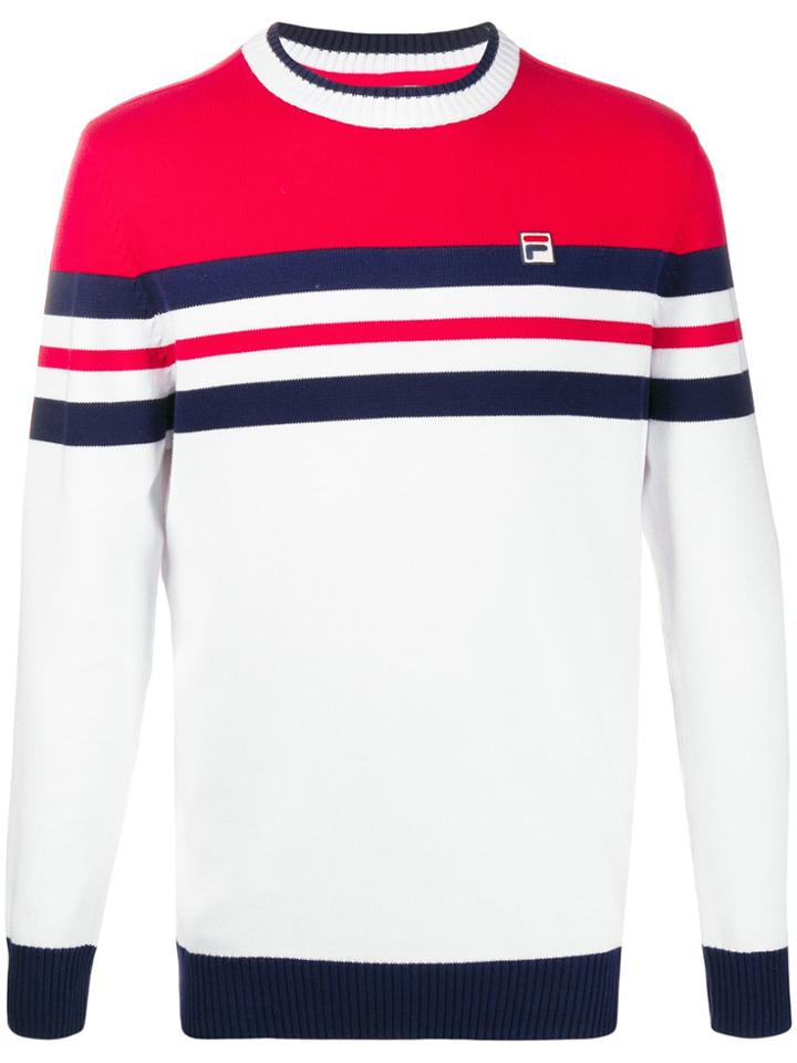 Fila Striped Knitted Jumper - White
